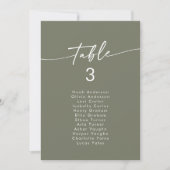 Boho Chic Olive Green Hanging Seating Chart Einladung (Vorderseite)