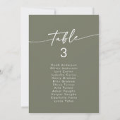Boho Chic Olive Green Hanging Seating Chart Einladung (Rückseite)