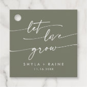 Boho Chic Olive Green Lassend Liebe Hochzeit Geschenkanhänger (Vorderseite)