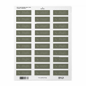 Boho Chic Olive Green Monogram Address Labels (Vorne)