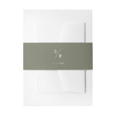 Boho Chic Olive Green Monogram Wedding Einladungsbanderole (Vorderseite Beispiel)