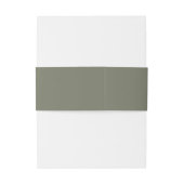 Boho Chic Olive Green Monogram Wedding Einladungsbanderole (Rückseitenbeispiel)