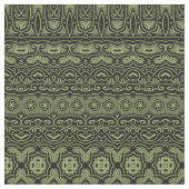 Boho Chic Olive Green Pattern Stoff (Nahaufnahme)