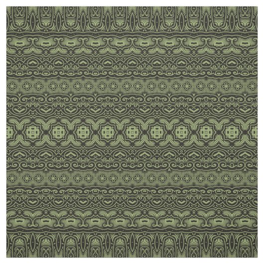 Boho Chic Olive Green Pattern Stoff (Muster)