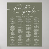 Boho Chic Olive Green Printable Seekarte Poster (Vorne)