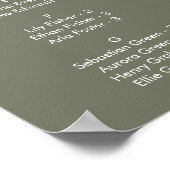 Boho Chic Olive Green Printable Seekarte Poster (Ecke)