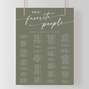 Boho Chic Olive Green Printable Seekarte Poster