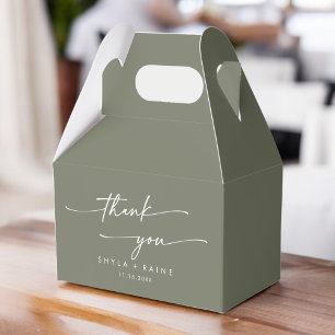 Boho Chic Olive Green Vielen Dank für Ihre Hochzei Geschenkschachtel