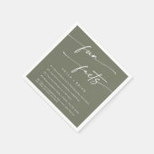 Boho Chic Olive Green Wedding Fun Fakt Napkins Serviette (Ecke)