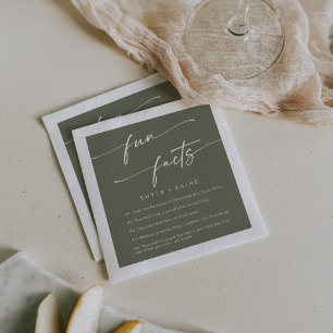 Boho Chic Olive Green Wedding Fun Fakt Napkins Serviette