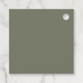 Boho Chic Olive Green Wedding Geschenkanhänger (Rückseite)