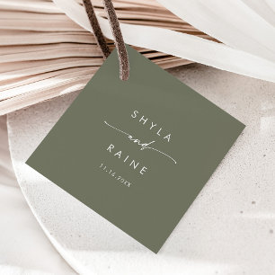 Boho Chic Olive Green Wedding Geschenkanhänger