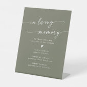 Boho Chic Olive Green Wedding in Love Memory Sockelschild (Vorderseite)