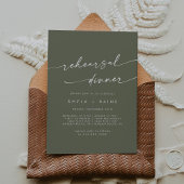 Boho Chic Olive Green Wedding Probe Dinner Einladung