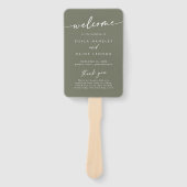 Boho Chic Olive Green Wedding Program Fächer (Vorderseite)
