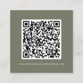 Boho Chic Olive Green Wedding QR Code UAWG Begleitkarte (Rückseite)