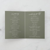 Boho Chic Olive Green wir falten Hochzeit Programm (Innenseite)