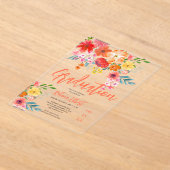 Boho Chic Orange Abschluss Foto Acryleinladungen (Ablage )