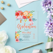 Boho Chic Orange Abschluss Foto Acryleinladungen (In Situ (Hochzeit))