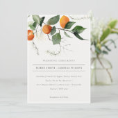 Boho Chic Orange Blossom Botanische Hochzeit Einla Dankeskarte (Stehend Vorderseite)