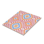 Boho Chic Orange Pink Yellow Ethnic Geometric Fliese (Seite)