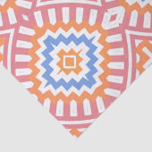Boho Chic Orange Pink Yellow Ethnic Geometric Seidenpapier (Detail)