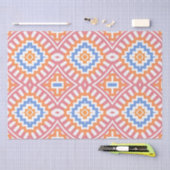 Boho Chic Orange Pink Yellow Ethnic Geometric Seidenpapier (Handwerk)