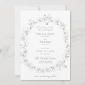 Boho Chic Orchid Blumenwettbewerb Grüne Hochzeit Einladung (Vorderseite)