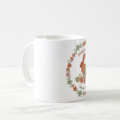 Boho Chic Osterhase Blumenkranz & Eier Frühling Kaffeetasse (Vorderseite Links)