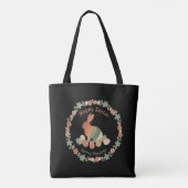 Boho Chic Osterhase Blumenkranz & Eier Frühling Tasche (Rückseite)