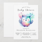 Boho Chic Owl Baby Dusche Einladung (Vorne/Hinten)