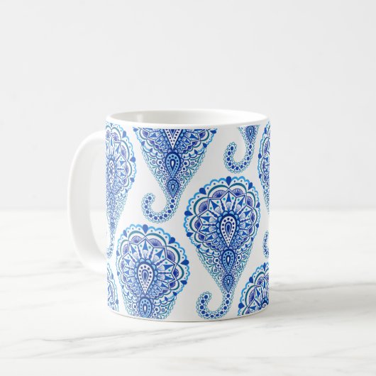 Boho Chic Paisley Seamless Oriental Kaffeetasse (Vorderseite Links)