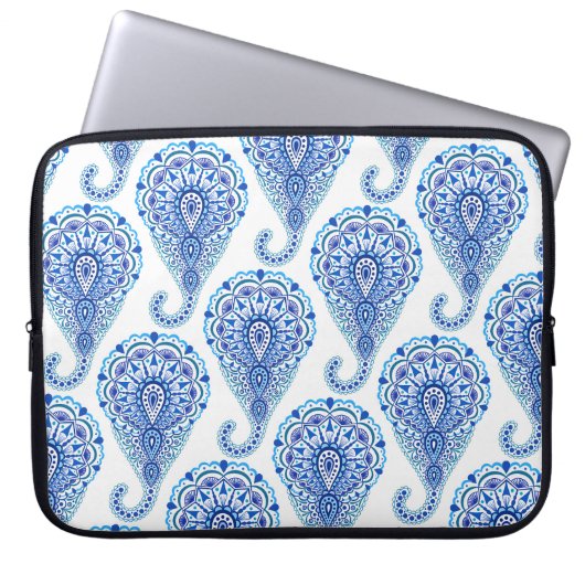 Boho Chic Paisley Seamless Oriental Laptopschutzhülle (Vorderseite)