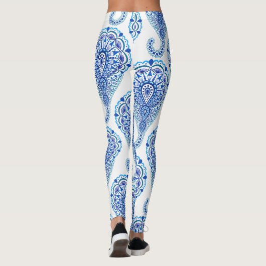 Boho Chic Paisley Seamless Oriental Leggings (Rückseite)