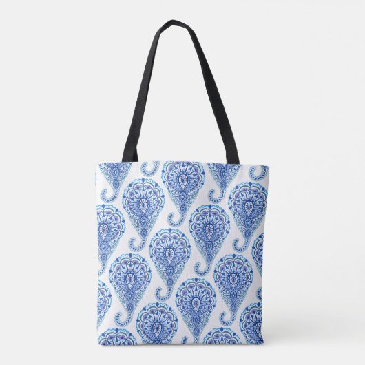 Boho Chic Paisley Seamless Oriental Tasche (Rückseite)
