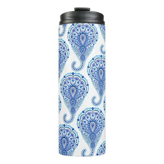 Boho Chic Paisley Seamless Oriental Thermosbecher (Vorderseite)