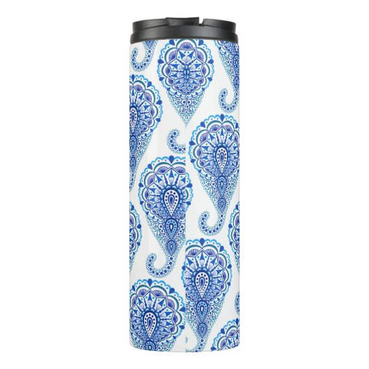 Boho Chic Paisley Seamless Oriental Thermosbecher (Rückseite)