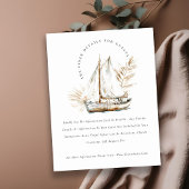 Boho Chic Palm Sailboat Seascape Hochzeit Details Begleitkarte