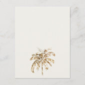 Boho Chic Palm Sailboat Seascape Hochzeit Details Begleitkarte (Rückseite)