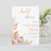 Boho Chic Pampas Grass | BRAUTPARTY Einladung (Stehend Vorderseite)