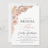 Boho Chic Pampas Grass Brautparty Einladung (Vorderseite)