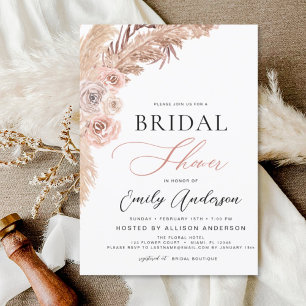 Boho Chic Pampas Grass Brautparty Einladung