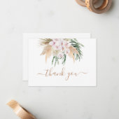 Boho Chic Pampas Grass getrocknete Palmen vielen D Mitteilungskarte (Vorderseite/Rückseite Beispiel)