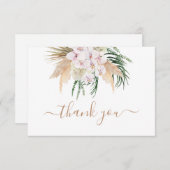 Boho Chic Pampas Grass getrocknete Palmen vielen D Mitteilungskarte (Vorne/Hinten)