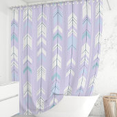 Boho Chic Pastel Lila Arrow Duschvorhang