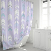 Boho Chic Pastel Lila Arrow Duschvorhang