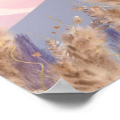 Boho Chic Pastel Pampas Grass Nature Custom Quote Poster (Ecke)