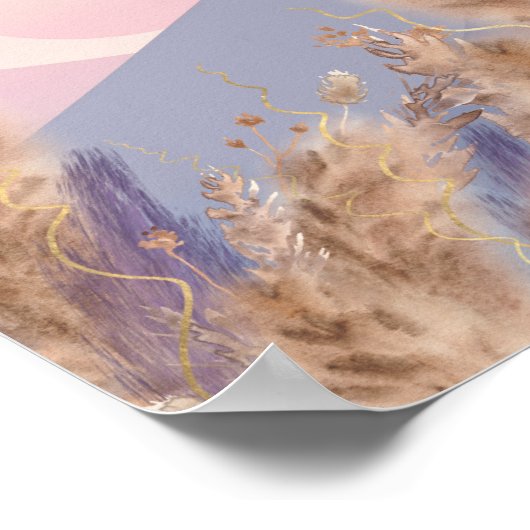 Boho Chic Pastel Pampas Grass Nature Custom Quote Poster (Ecke)