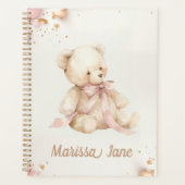 Boho Chic Pastel Pink and Brown Teddy Bear Planer (Vorderseite)