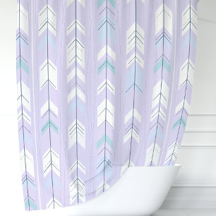 Boho Chic Pastell Lila Pfeil Duschvorhang
